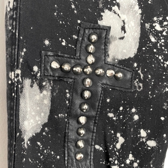 Tripp nyc sister brand royal bones super punked out radass bleach splatter jeans - Picture 6 of 8